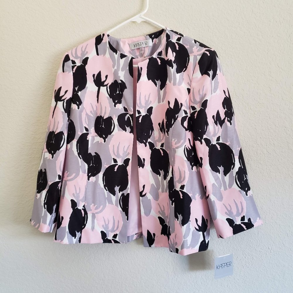 Kasper Jacket Pink White Grey Black Size 12